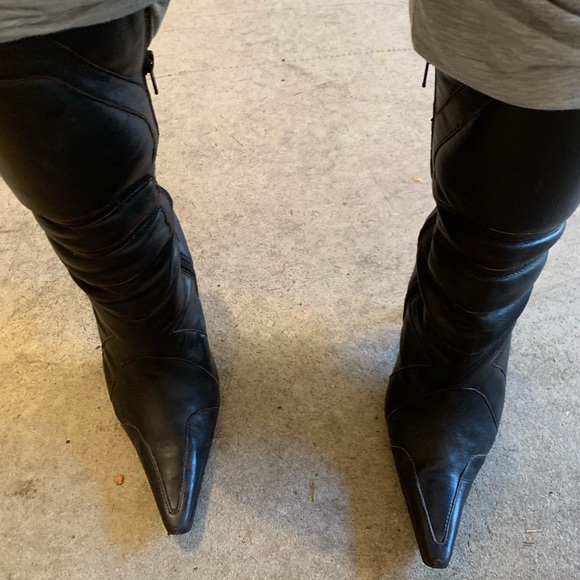 Steven Dark Brown High Heel Booties - Picture 3 of 8